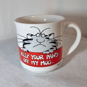 Vintage Boynton Cartoon Cat Ceramic Coffee Mug "Keep Your Paws Off My Mug" Japan